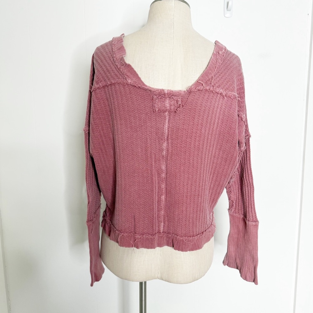Free People We the Free New Magic Thermal‎ Cowboy Size Small Rose - Picture 5 of 9